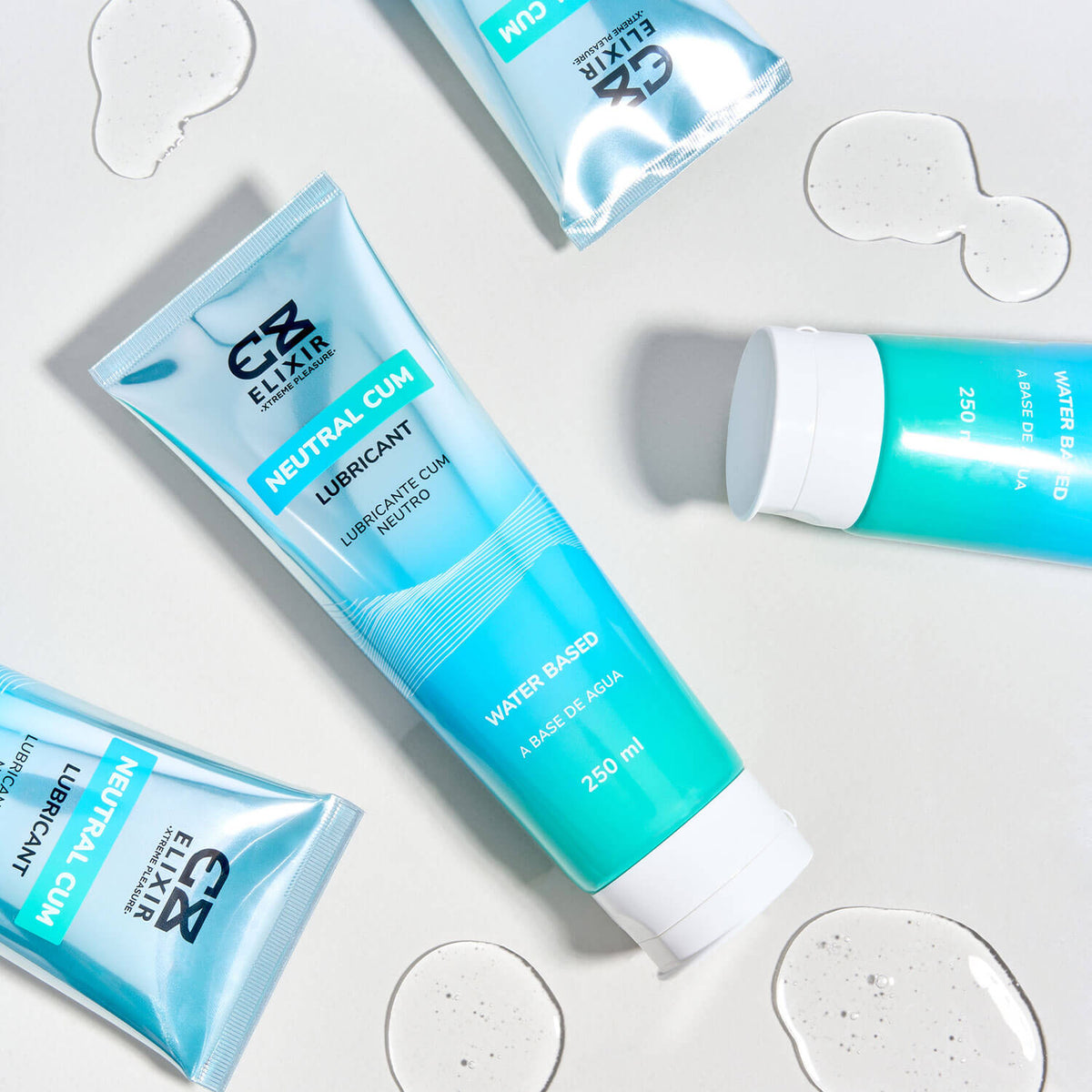 Elixir lubricante tipo cum neutro con textura de gel