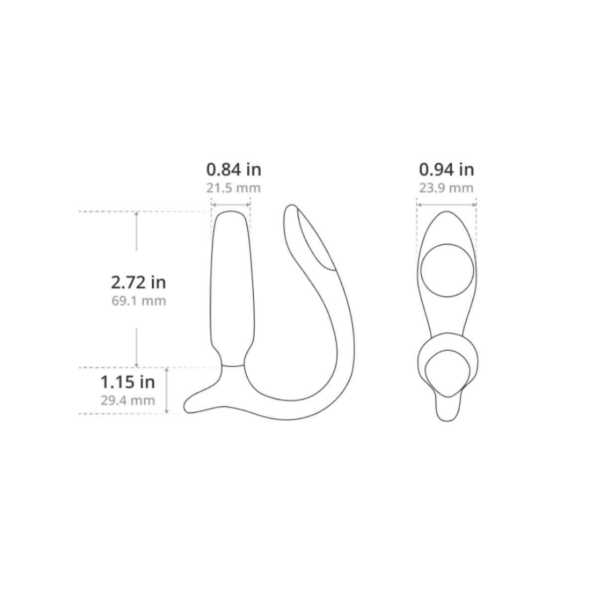 Medidas del Lovense Lush Anal: 21,5 mm de diámetro