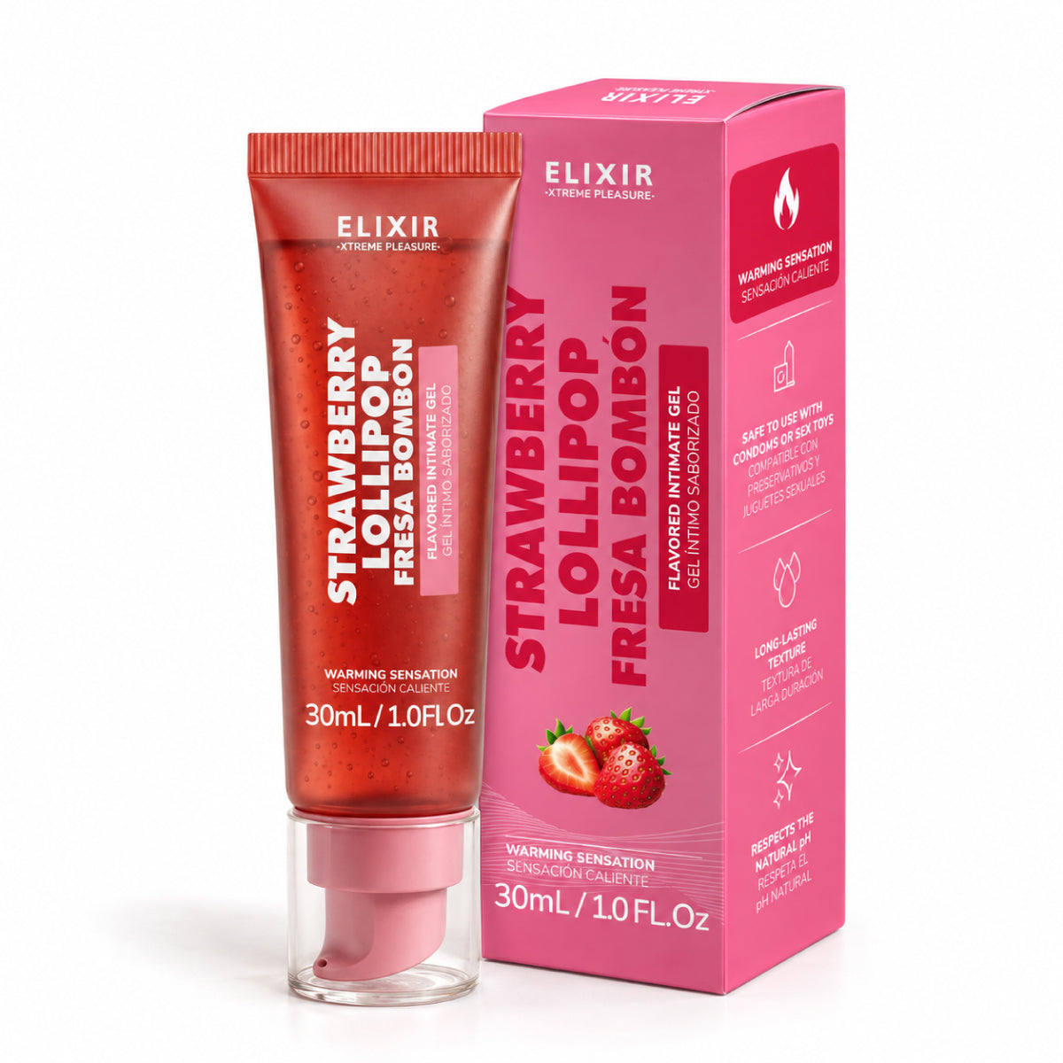 Elixir lubricante saborizado fresa bombón, 30 ml