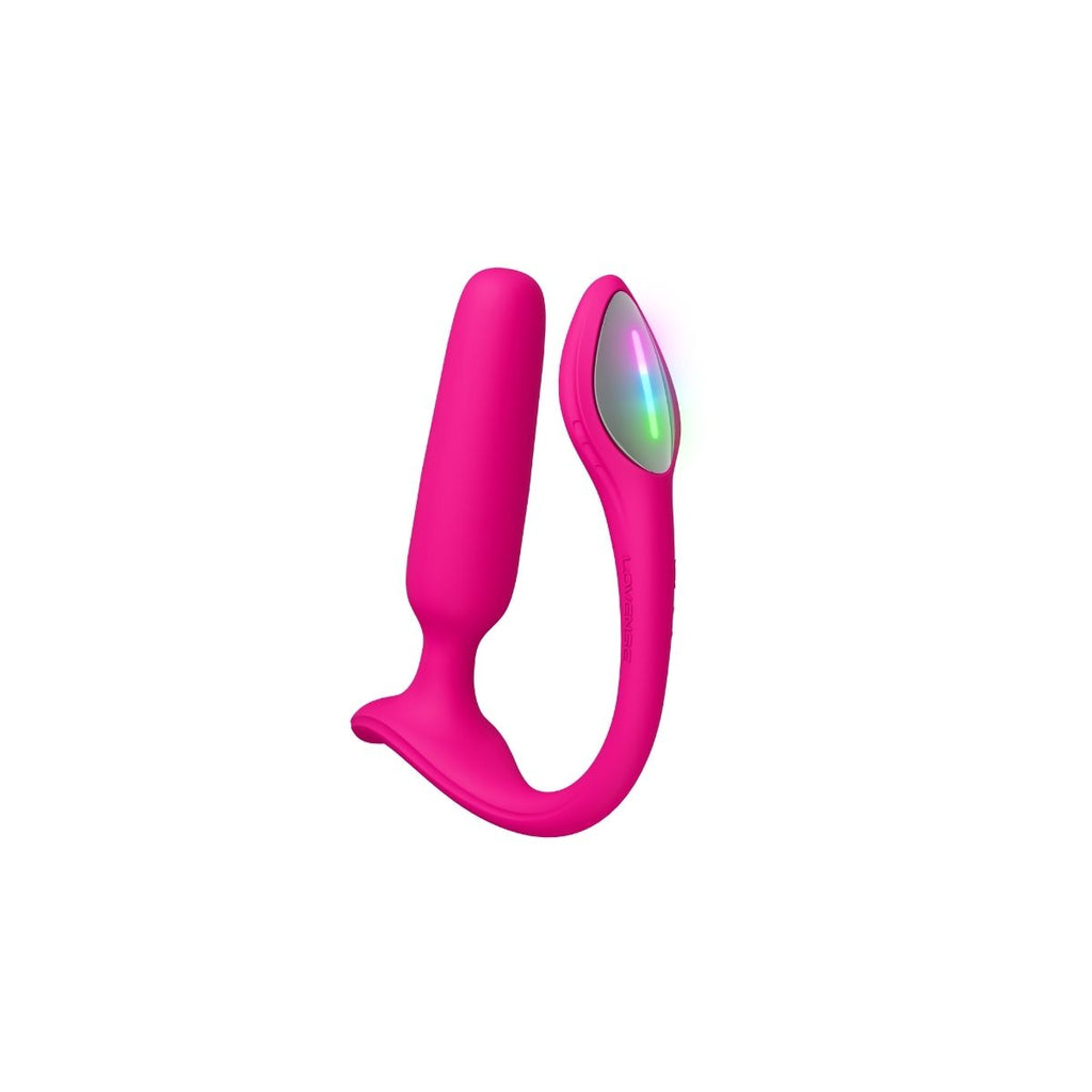 Lovense Lush Anal vista lateral con base en T