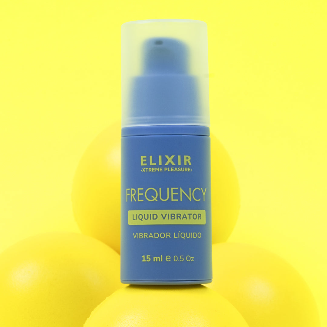 Frasco de Frequency, el vibrador líquido de Elixir
