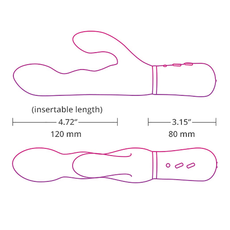 Medidas del Lovense Nora: 12 cm de longitud insertable