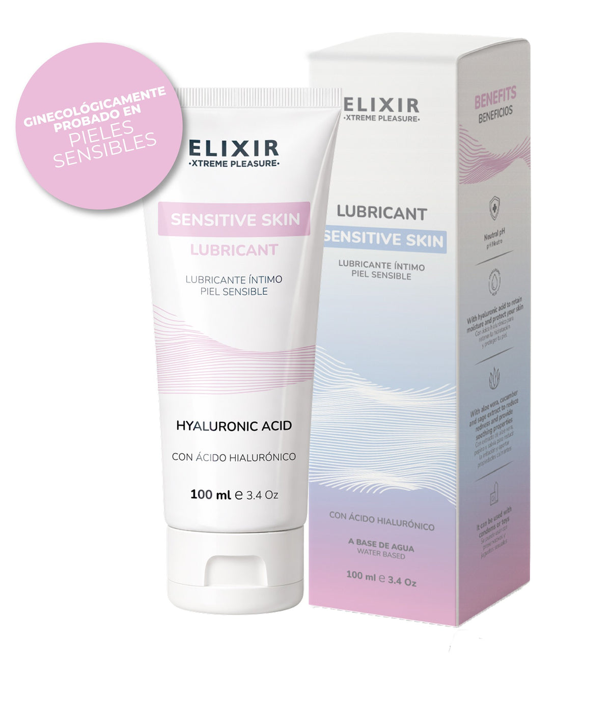 Lubricante Elixir piel sensible con ácido hialurónico