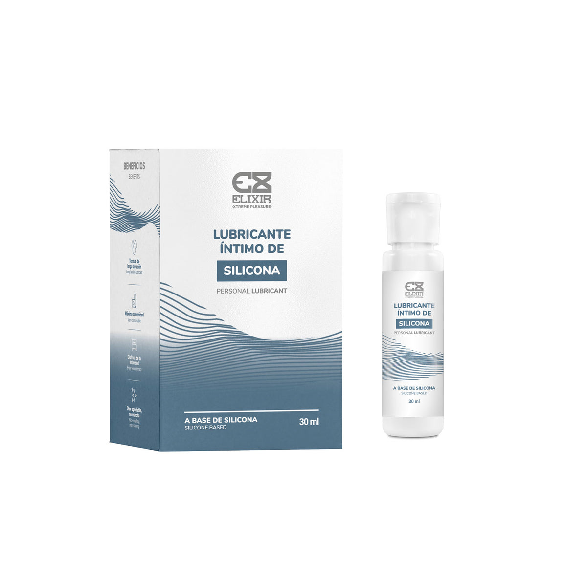 Elixir lubricante íntimo de silicona 30 ml con caja