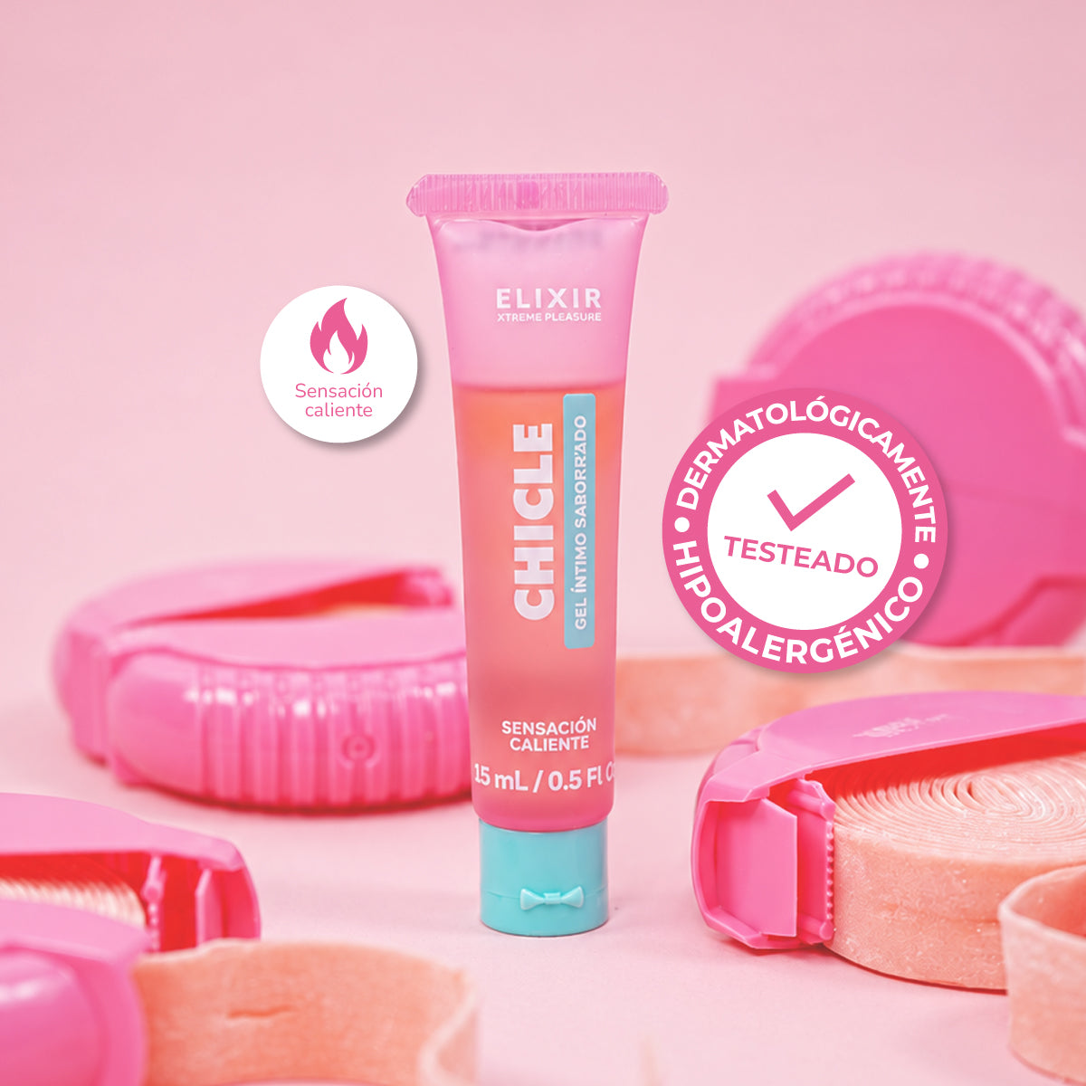 Lubricante saborizado Elixir sabor chicle, dermatológicamente probado