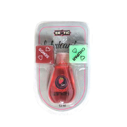 Aceite caliente saborizado con dados eróticos de Erotic, sabor fresa