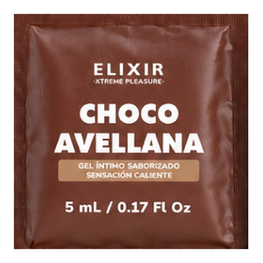 Elixir lubricante saborizado choco avellana, sachet individual de 5 ml