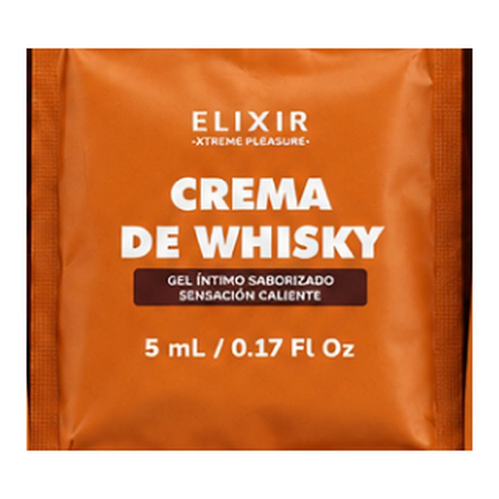 Elixir lubricante saborizado crema de whisky, sachet individual de 5 ml
