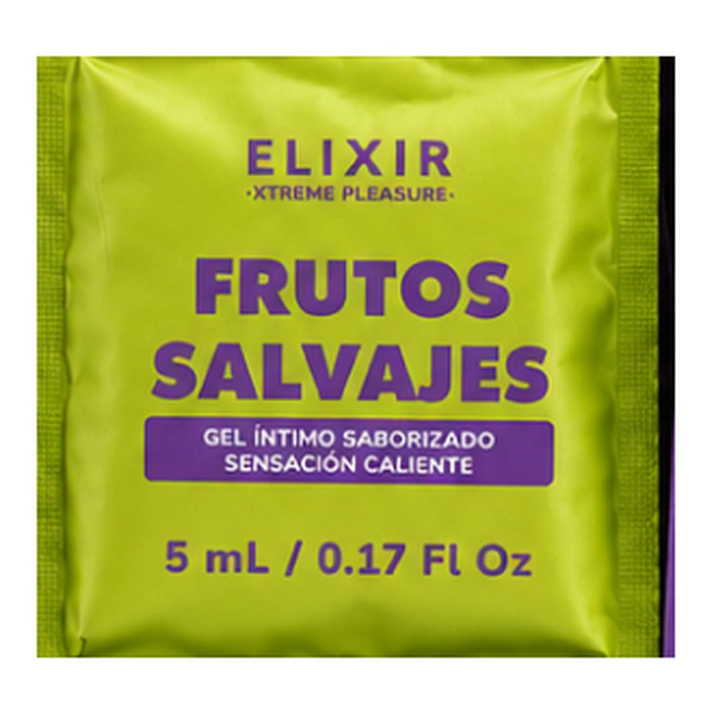 Elixir lubricante saborizado frutos salvajes, sachet individual de 5 ml